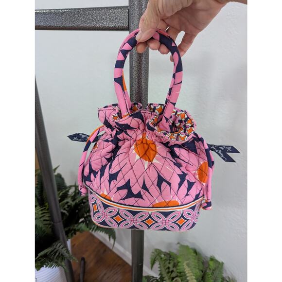 Vera Bradley Emma Love me small pink, orange & blue cinch bag - Picture 2 of 9